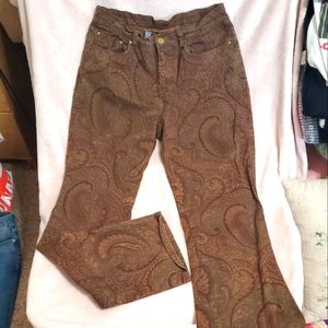 Jones New York Brown Paisley Jeans 6, Spandex